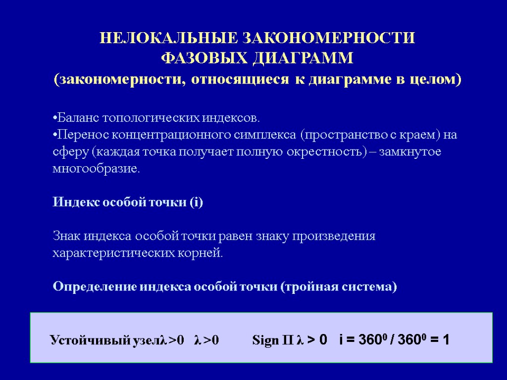 2 НЕЛОКАЛЬНЫЕ ЗАКОНОМЕРНОСТИ ФАЗОВЫХ ДИАГРАММ (закономерности, относящиеся к диаграмме в целом) Баланс топологических индексов.